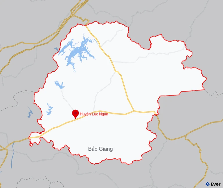 Bản đồ giao thông huyện Lục Ngạn