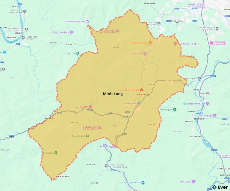 Bản đồ giao thông huyện Minh Long