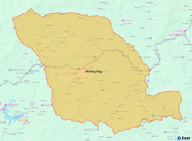 Bản đồ giao thông huyện Mường Ảng