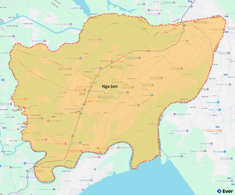 Bản đồ giao thông huyện Nga Sơn