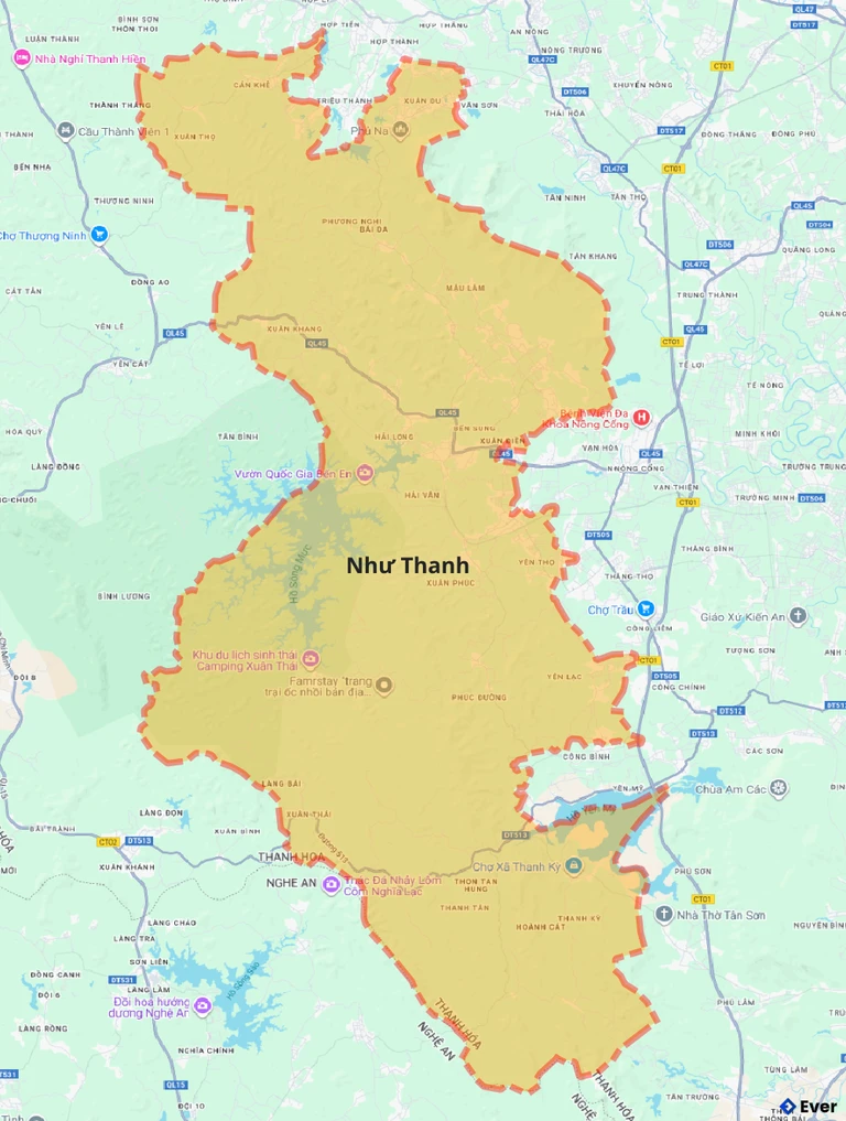 Bản đồ giao thông huyện Như Thanh
