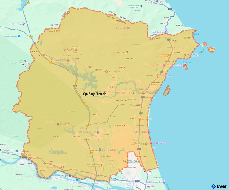 Bản đồ giao thông huyện Quảng Trạch
