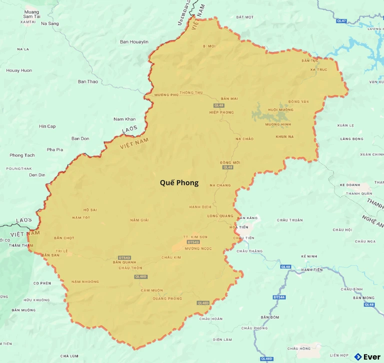 Bản đồ giao thông huyện Quế Phong