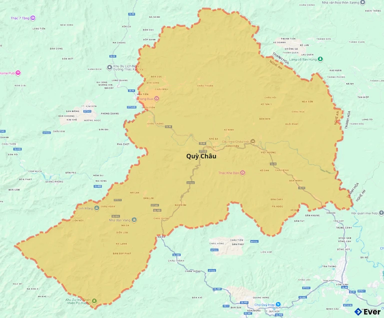 Bản đồ giao thông huyện Quỳ Chầu