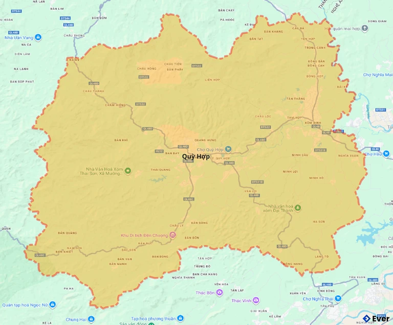 Bản đồ giao thông huyện Quỳ Hợp