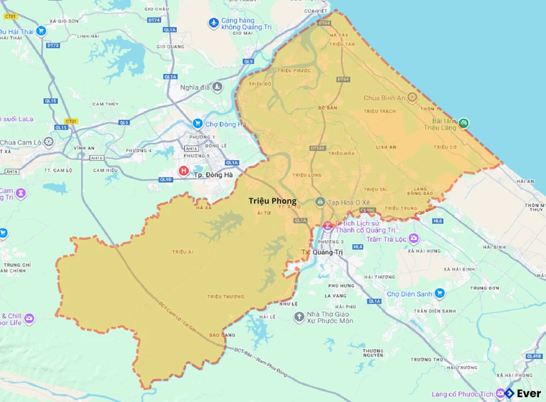Bản đồ giao thông huyện Triệu Phong
