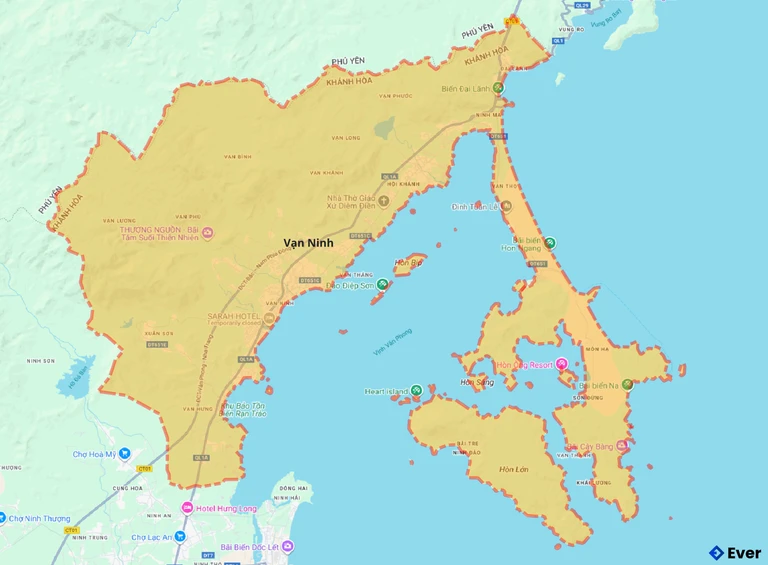 Bản đồ giao thông huyện Vạn Ninh