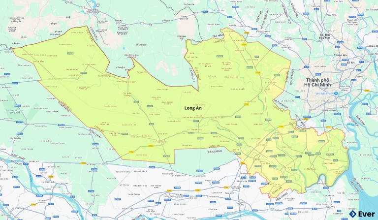 Bản đồ giao thông Long An sau sáp nhập