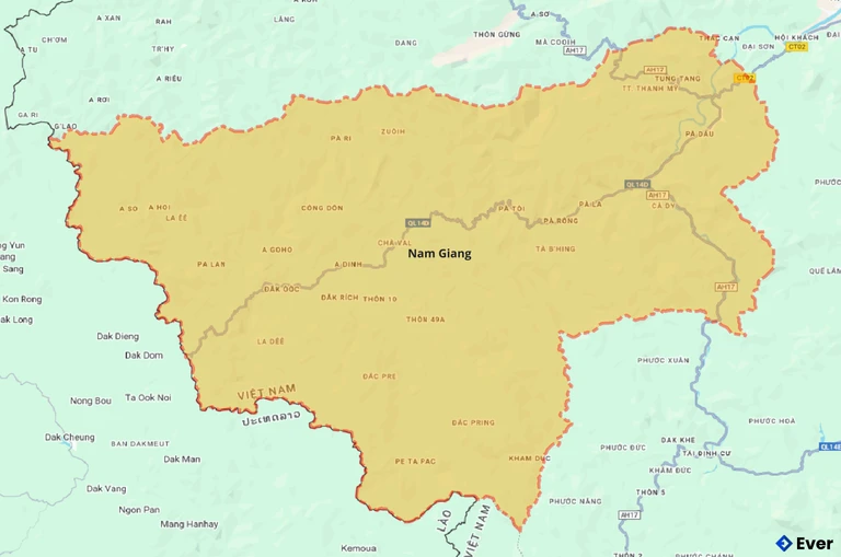 Bản đồ giao thông Nam Giang