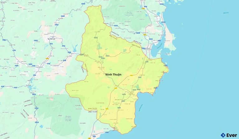 Bản đồ giao thông Ninh Thuận sau sáp nhập