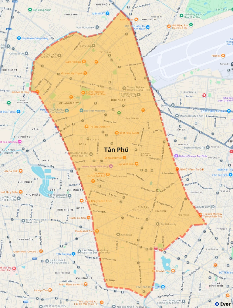 Bản đồ giao thông quận Tân Phú