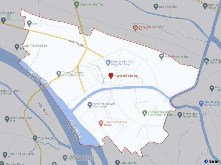 Bản đồ giao thông thành phố Bến Tre