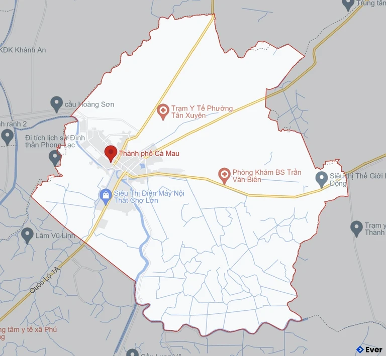 Bản đồ giao thông Thành phố Cà Mau