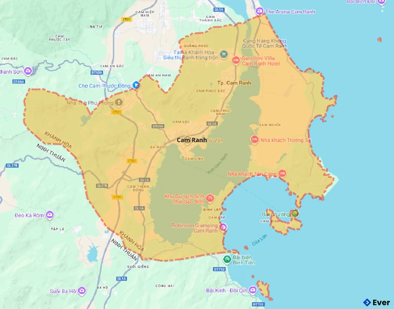 Bản đồ giao thông thành phố Cam Ranh