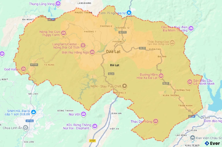 Bản đồ giao thông thành phố Đà Lạt