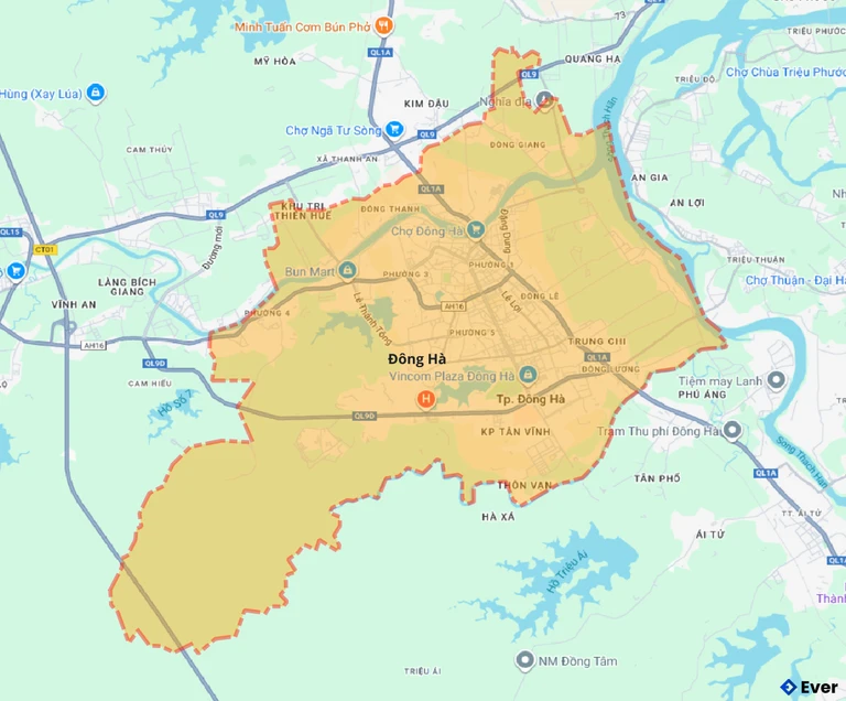Bản đồ giao thông thành phố Đông Hà