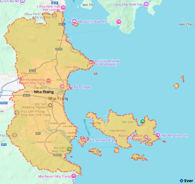 Bản đồ giao thông thành phố Nha Trang