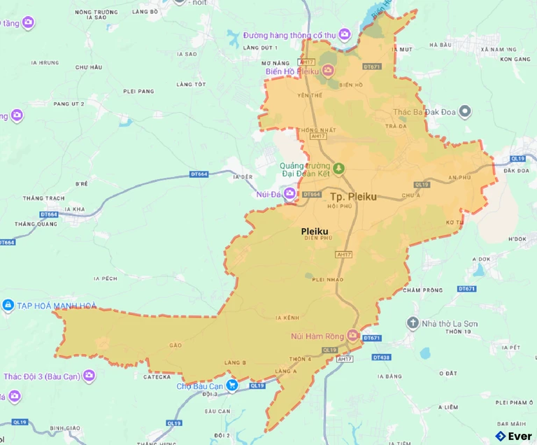 Bản đồ giao thông thành phố Pleiku