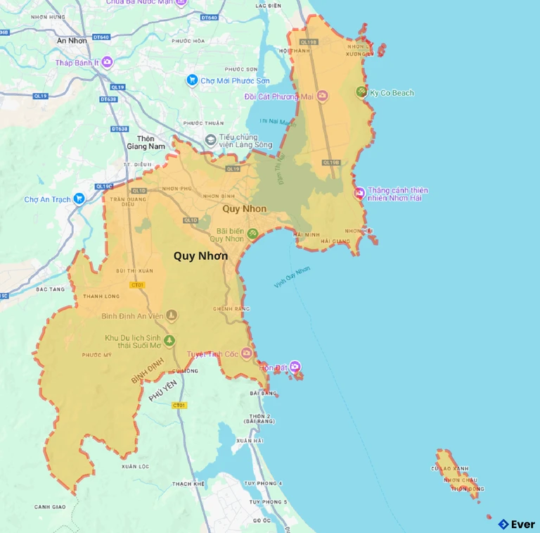 Bản đồ giao thông thành phố Quy Nhơn
