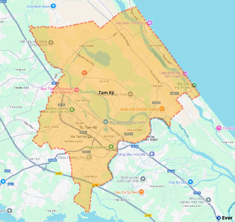 Bản đồ giao thông thành phố Tam Kỳ