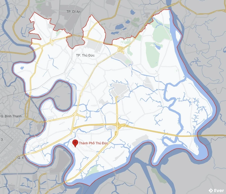 Bản đồ giao thông Thành phố Thủ Đức