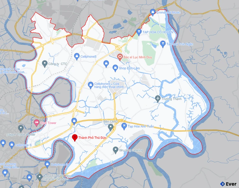 Bản đồ giao thông thành phố Thủ Đức