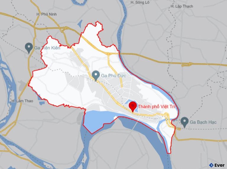 Bản đồ giao thông thành phố Việt Trì