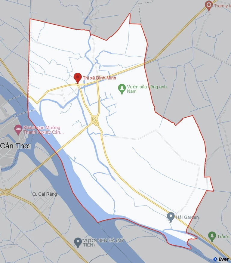 Bản đồ giao thông Thị xã Bình Minh