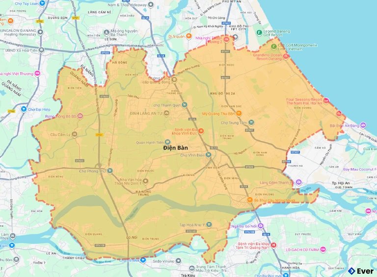 Bản đồ giao thông thị xã Điện Bàn