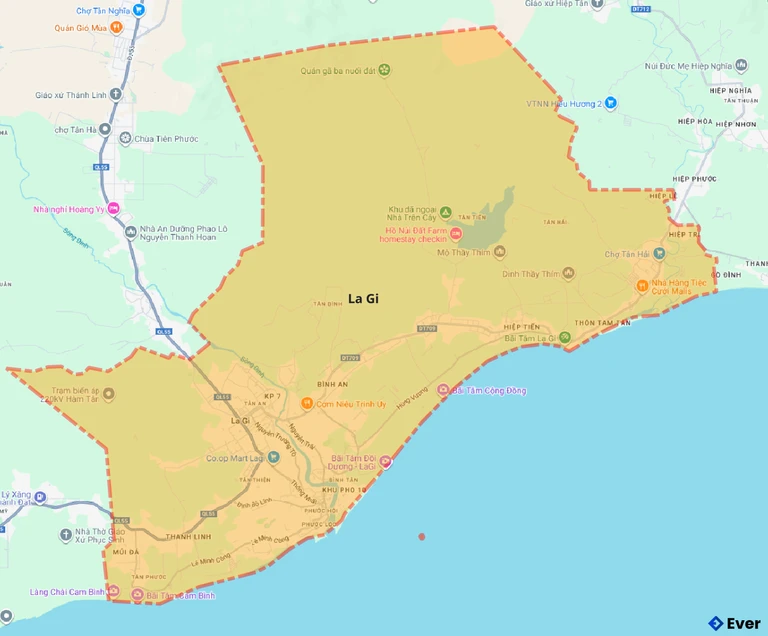 Bản đồ giao thông thị xã La Gi