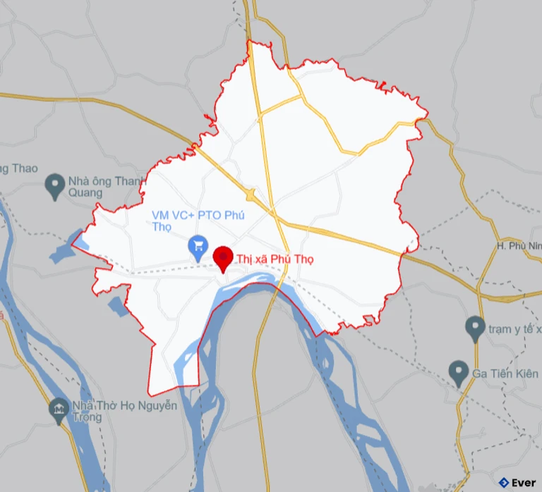 Bản đồ giao thông thị xã Phú Thọ