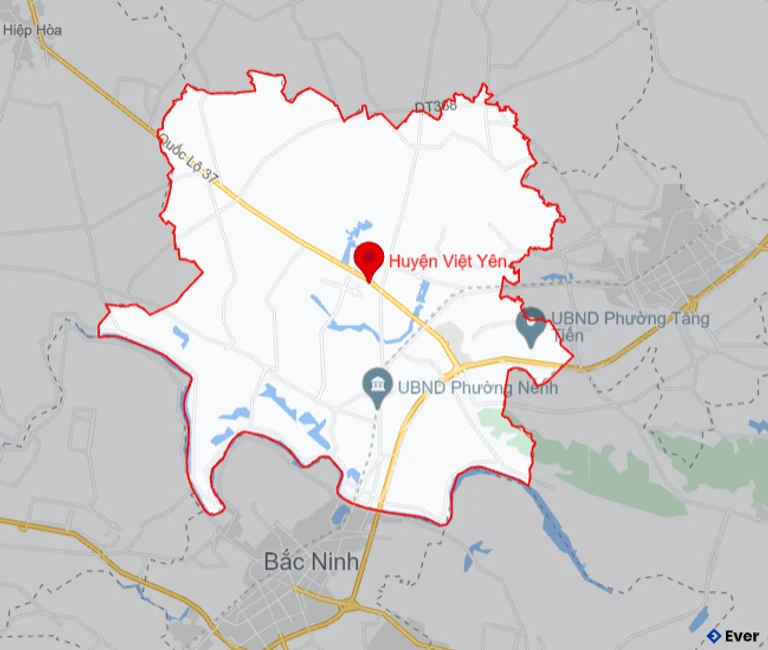 Bản đồ giao thông thị xã Việt Yên