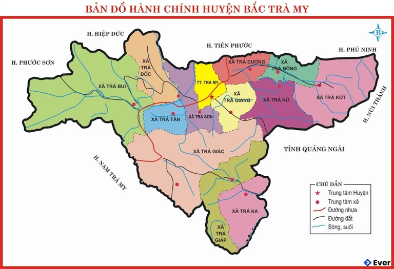 Bản đồ hành chính Huyện Bắc Trà My