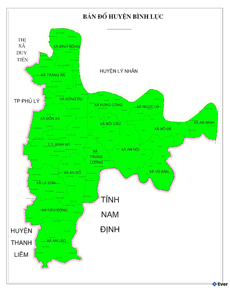 Bản đồ hành chính Huyện Bình Lục