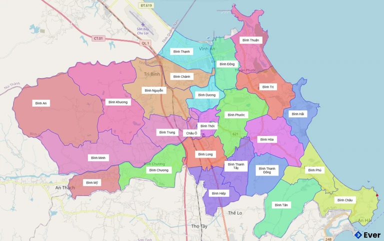 Bản đồ hành chính huyện Bình Sơn