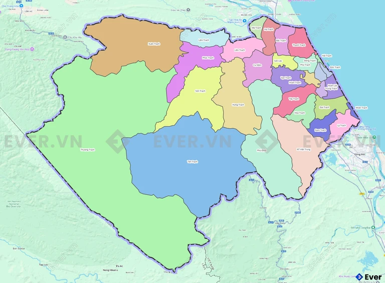 Bản đồ hành chính huyện Bố Trạch