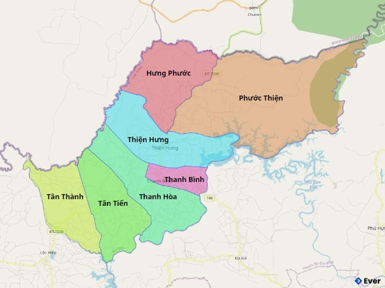 Bản đồ hành chính Huyện Bù Đốp
