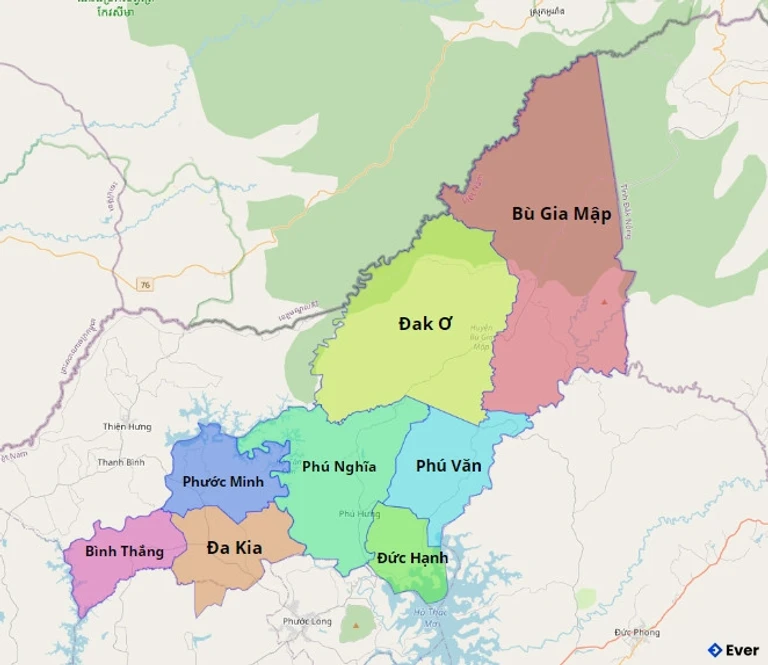 Bản đồ hành chính Huyện Bù Gia Mập