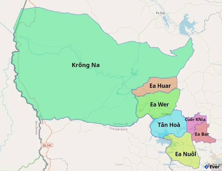 Bản đồ hành chính Huyện Buôn Đôn