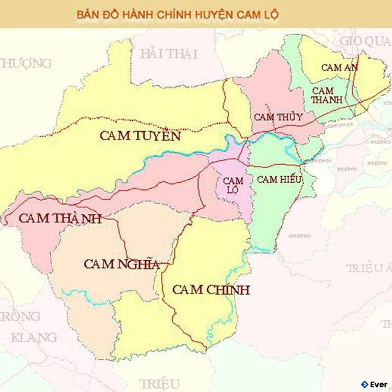 Bản đồ hành chính Huyện Cam Lộ