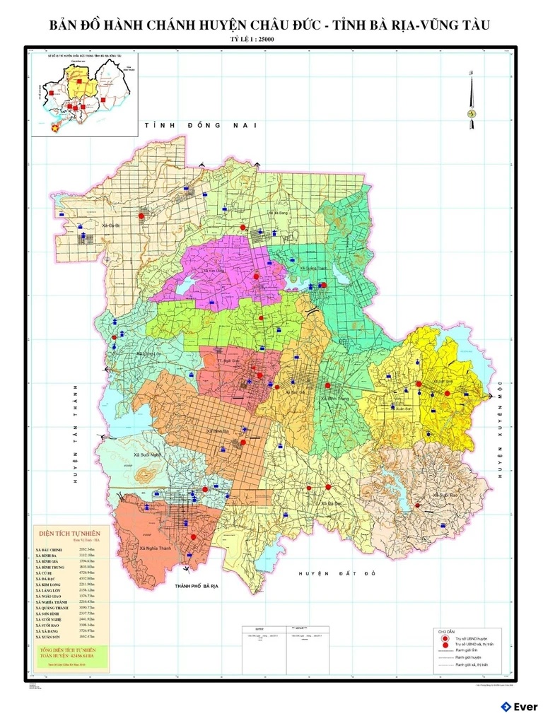 Bản đồ hành chính Huyện Châu Đức