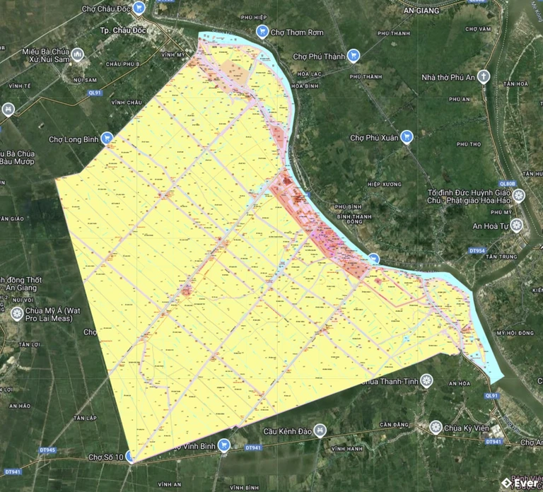 Bản đồ hành chính Huyện Châu Phú