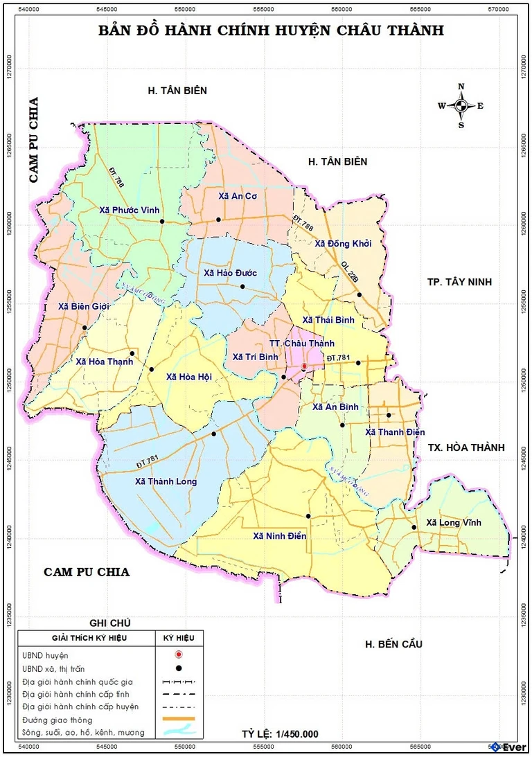 Bản đồ hành chính Huyện Châu Thành