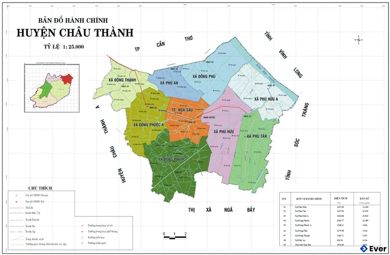 Bản đồ hành chính Huyện Châu Thành