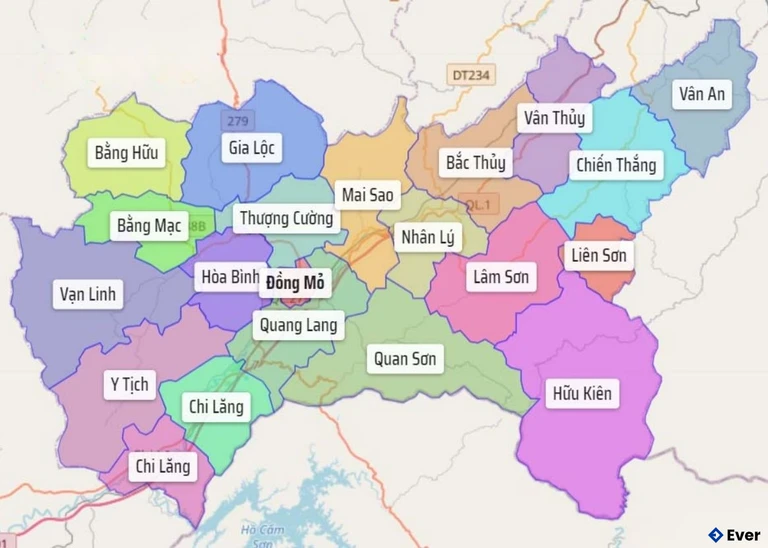 Bản đồ hành chính Huyện Chi Lăng