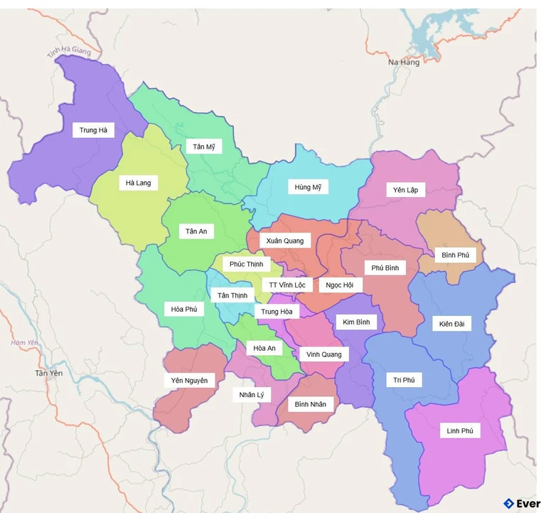 Bản đồ hành chính Huyện Chiêm Hóa