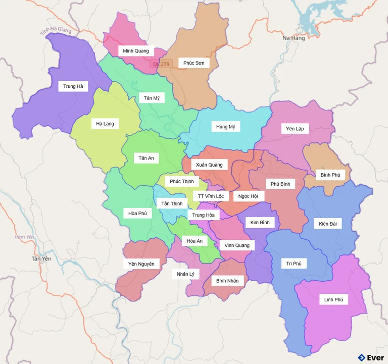 Bản đồ hành chính Huyện Chiêm Hóa
