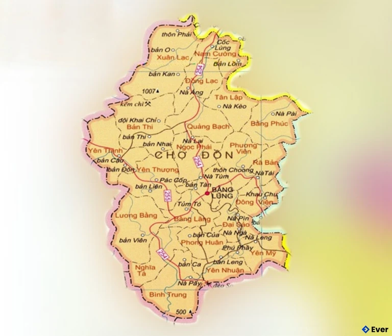 Bản đồ hành chính Huyện Chợ Đồn