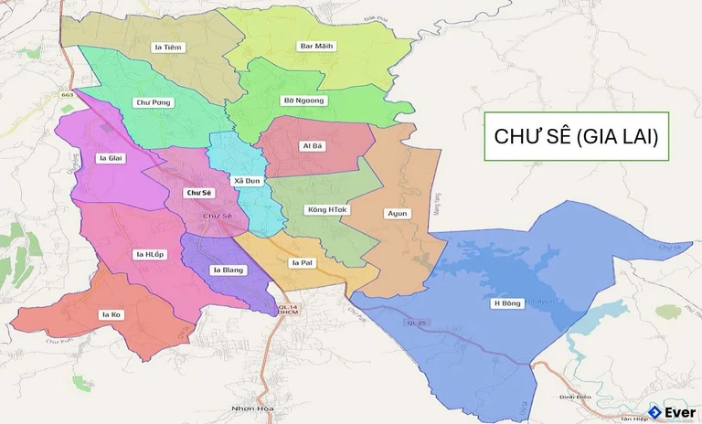 Bản đồ hành chính Huyện Chư Sê