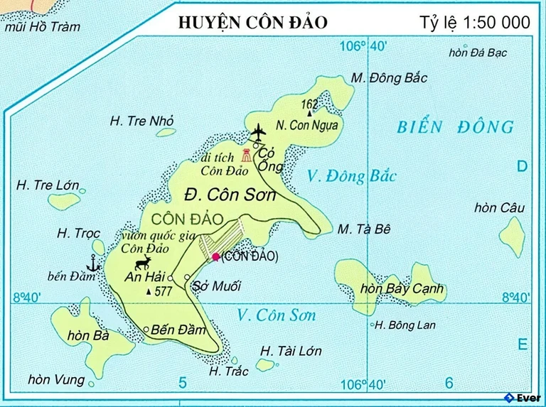 Bản đồ hành chính Huyện Côn Đảo